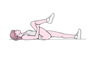 pulling the knees to the chest for back pain